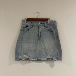 Wild Fable Light Blue Distressed Mini Skirt